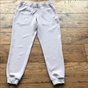 Super cute, Lululemon jogger pants light gray.